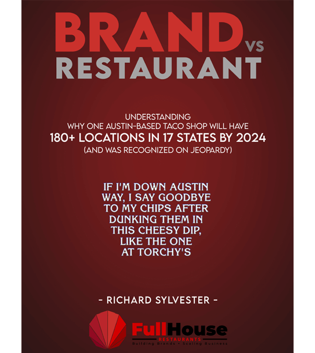 A poster advertising the brand vs restaurant.