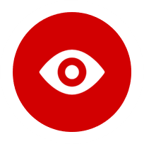 A red and white circle with an eye in the middle.
