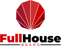Red geometric logo with "Full Brand" text.